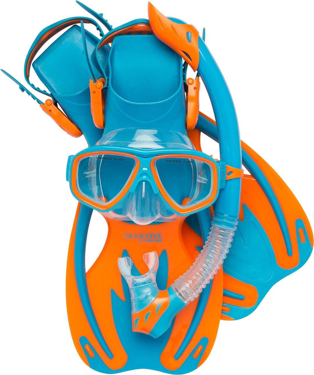 Cressi Rocks Kids Set, Blau/Orange, L/XL