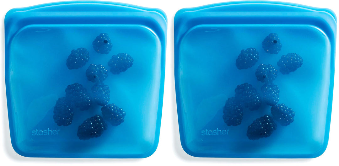 Stasher Bag Premium Silikonbeutel wiederverwendbar für Lebensmittel, Sandwich Bag, Heidelbeere, Daue
