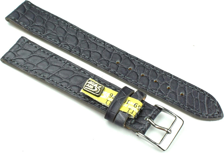 18mm XL Echt Alligator Klassik handgemacht in Deutschland Uhrenarmband Grau