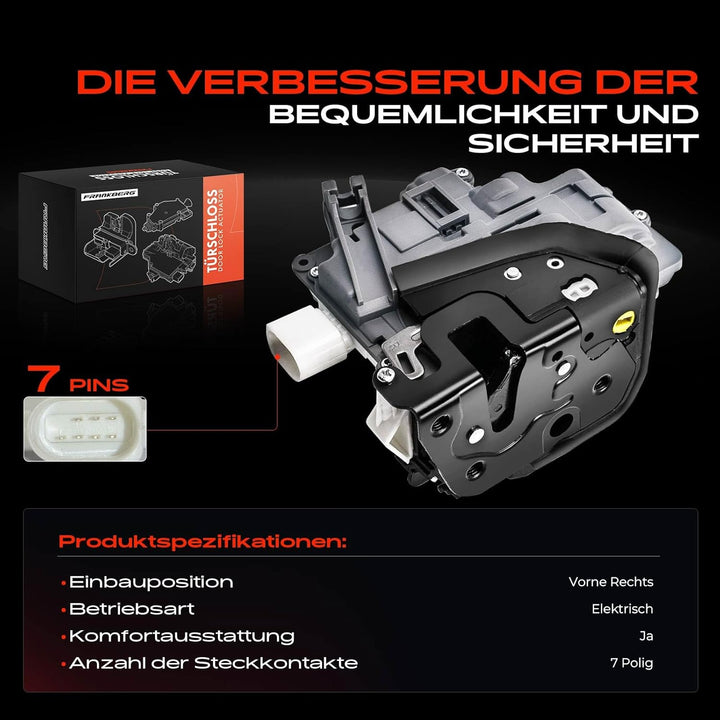 Frankberg 1x Türschloss Stellmotor Vorne Rechts Kompatibel mit A3 2006-2013 A4 2002-2009 A6 2004-200