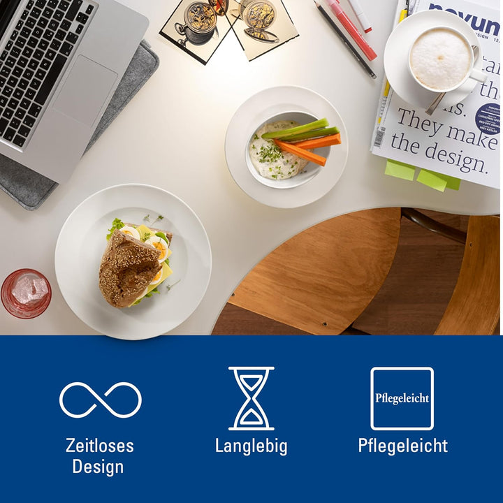 Villeroy und Boch For Me Kaffeeservice für 4 Personen, Premium Porzellan, Weiss, 12-tlg. Kaffee-Set