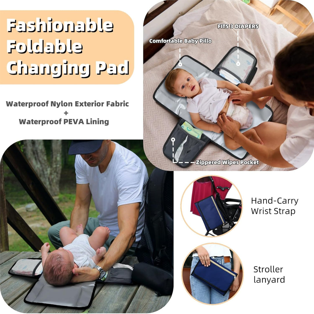ROSEGIN Wickelrucksack Gross - Baby Wickeltasche Rucksack Wasserdicht & Leicht mit Wickelunterlage,