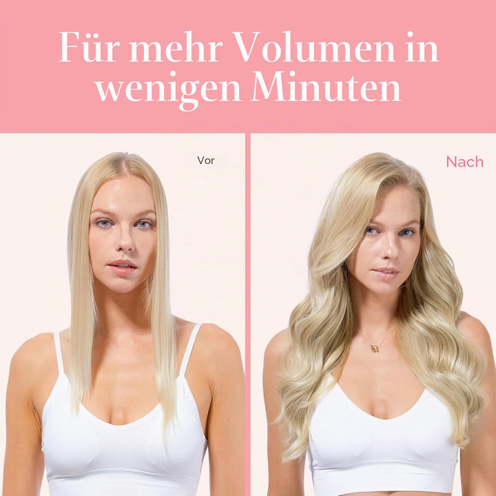 GOO GOO Clip in Extensions Echthaar, Echthaar Extensions Clip, 40cm 120g 7pcs, Extensions Echthaar,