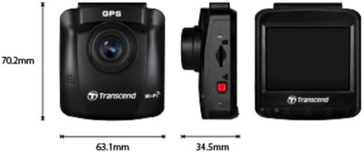 Transcend DrivePro 250 Dashcam mit GPS Blickwinkel horizontal max.=140 Degree 12 V, 24V WLAN, Akku,