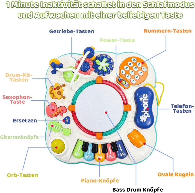 Fajiabao Baby Spielzeug Ab 1 Jahr - 6 in 1 Spieltisch Spielzeug Kinderspielzeug ab 1 2 Jahre 9 Monat