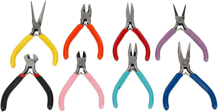 Wincal Schmuckzangen-Sets Mini-Zangen aus Stahl, Lang-/Rund-/Flachzangen, Zangen zur Schmuckherstell