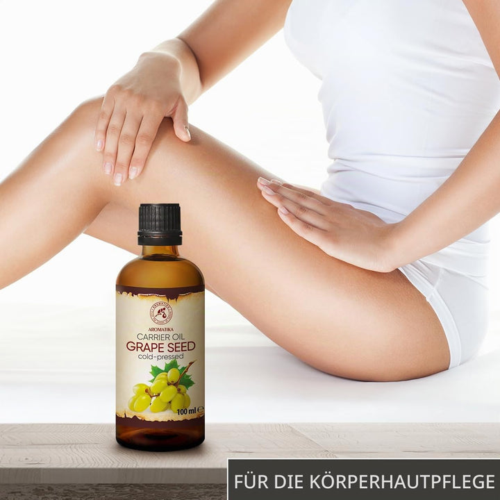 Traubenkernöl Kaltgepresst 100ml - Traubenöl Rein und Natürlich - Glasflasche - Vitis Vinifera - Ita