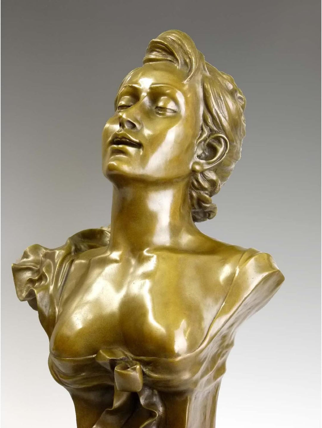 Kunst & Ambiente - Auguste Moreau - Jugendstil Frauen Büste in Bronze - signiert - Deko Figur - Wohn