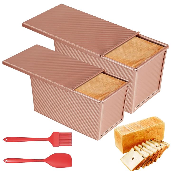 2 Stück Toastbrot Backform Mit Deckel, Toastbrot Backform, Brotbackformen Toastbrotform, Antihaft Br