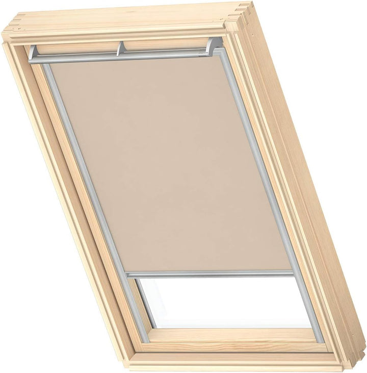 VELUX Original Dachfenster Sichtschutzrollo für MK06, Sandbeige, mit Grauer Führungsschiene GGL, GGU