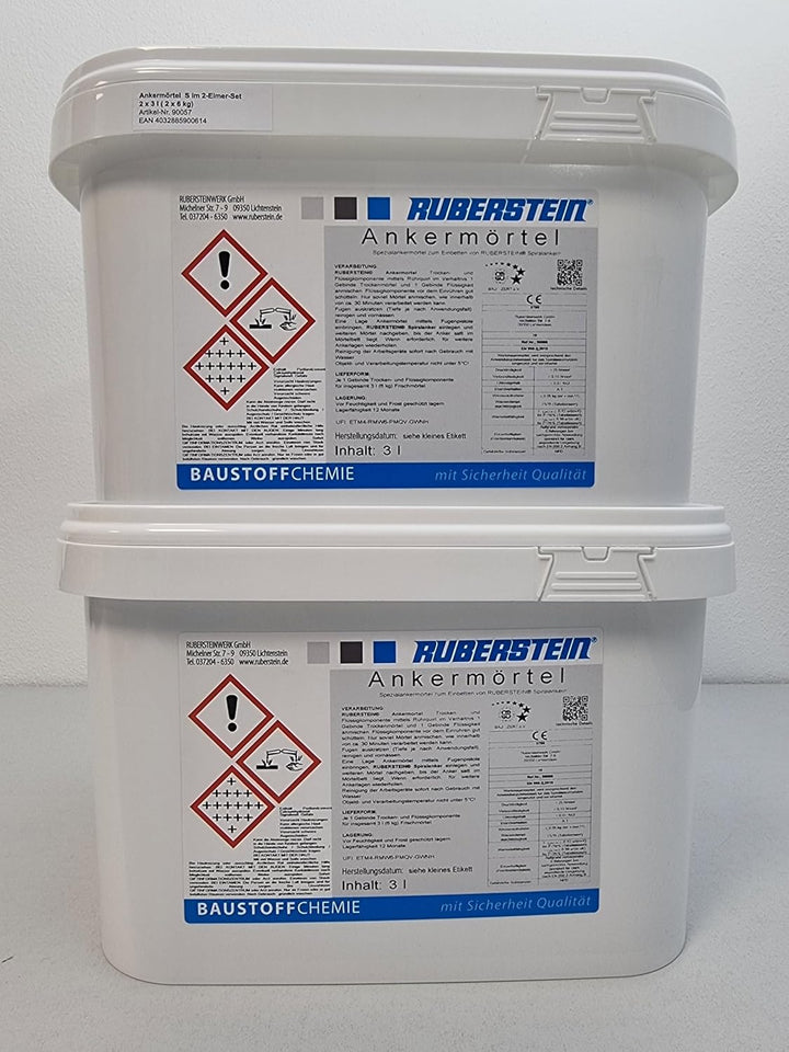 Ankermörtel S, 2-komponentig, 2 Eimer á 6 kg für 10m Spiralanker Verlegung