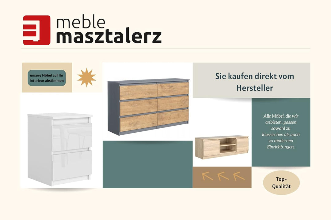 meble masztalerz TV Schrank Weiss Matt mit 2 Ablagen und 2 Türen, 140 cm, Lowboard, Stehender RTV Sc