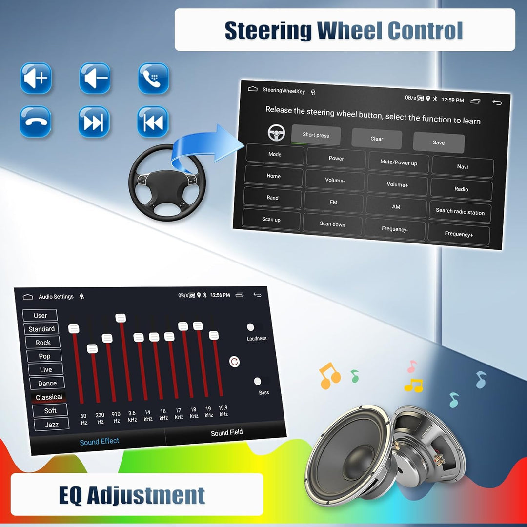 CAMECHO 2+64G 7 Zoll Navi Autoradio für Alfa Romeo MITO 2008-2016, Android 13 HD Touchscreen Bluetoo