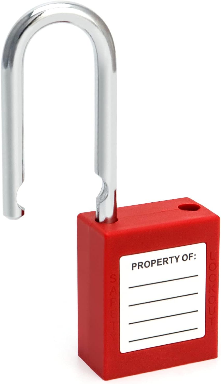 QWORK® Lockout Vorhängeschloss, 10Stk Vorhängeschlösser mit 20 Schlüssel, Rot, 38mm 10 PCS Stahl, 10