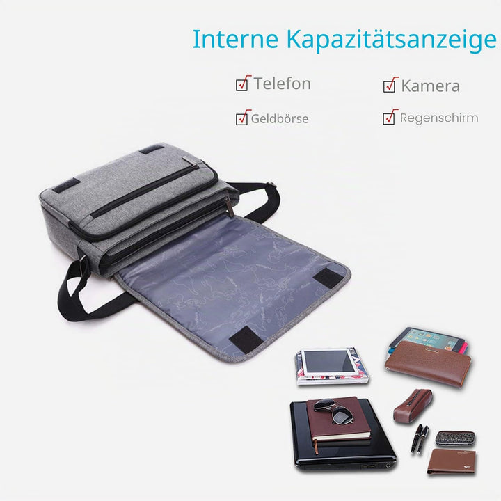 FANDARE Messenger Bag Umhängetasche Schultertasche Tasche Kuriertasche Polyester Schwarz, Schwarz