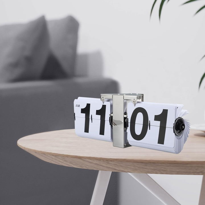 Flip Uhr Retro Minimalistisches Tischuhr Batteriebetrieben Klappuhr grosse Zahlen Kreative Flip Cloc
