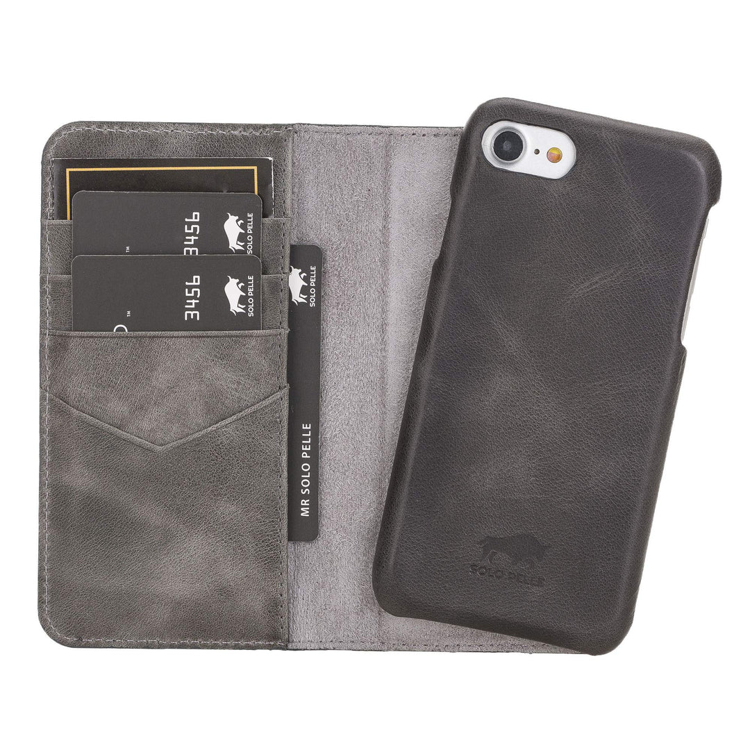 Solo Pelle iPhone SE 2020/7 / 8 abnehmbare Lederhülle (2in1) inkl. Kartenfächer für das original iPh