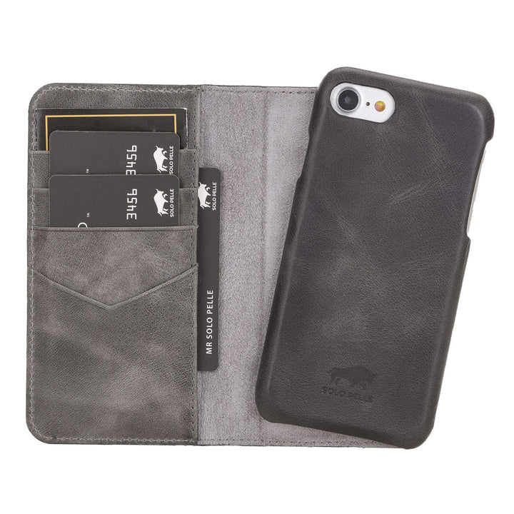 Solo Pelle iPhone SE 2020/7 / 8 abnehmbare Lederhülle (2in1) inkl. Kartenfächer für das original iPh