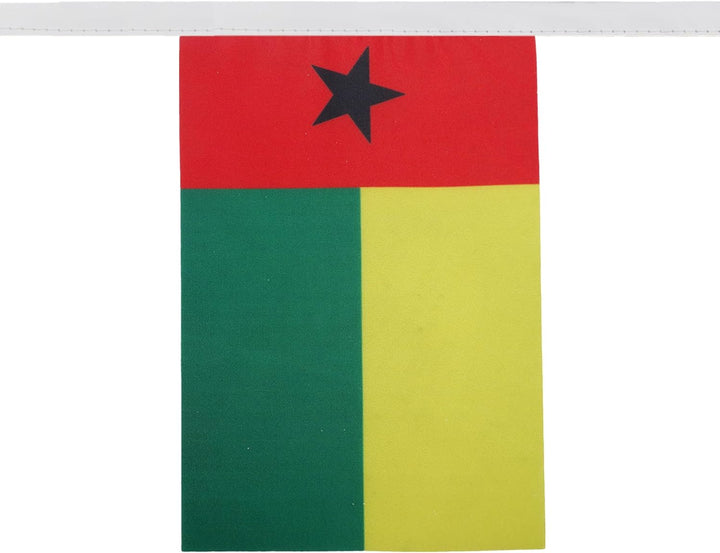 FAHNENKETTE GUINEA-BISSAU 12 meter mit 20 flaggen 45x30cm- BISSAU-GUINEISCHE Girlande Flaggenkette 3