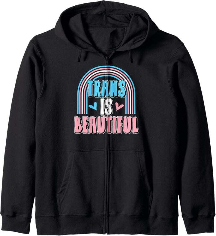 Trans Is Beautiful Cute LGBTQ Transgender Pride Rainbow Kapuzenjacke
