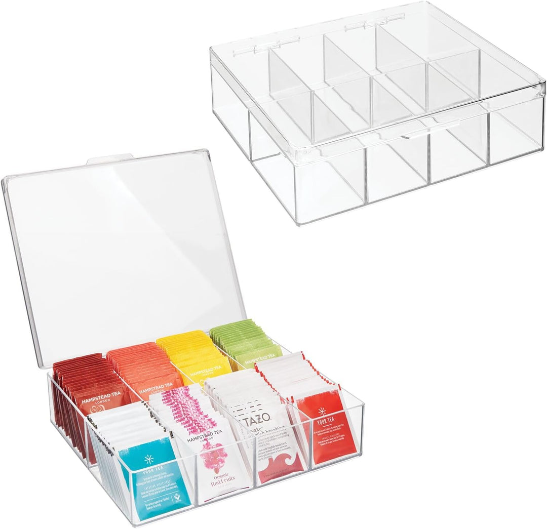 mDesign Küchen Organizer – praktischer Kasten mit Deckel für Küche und Speisekammer – Aufbewahrungsb
