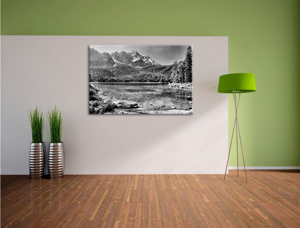 Pixxprint Landschaft Sonne Pflanzen als Leinwandbild | Grösse: 100x70 cm | Wandbild | Kunstdruck | f