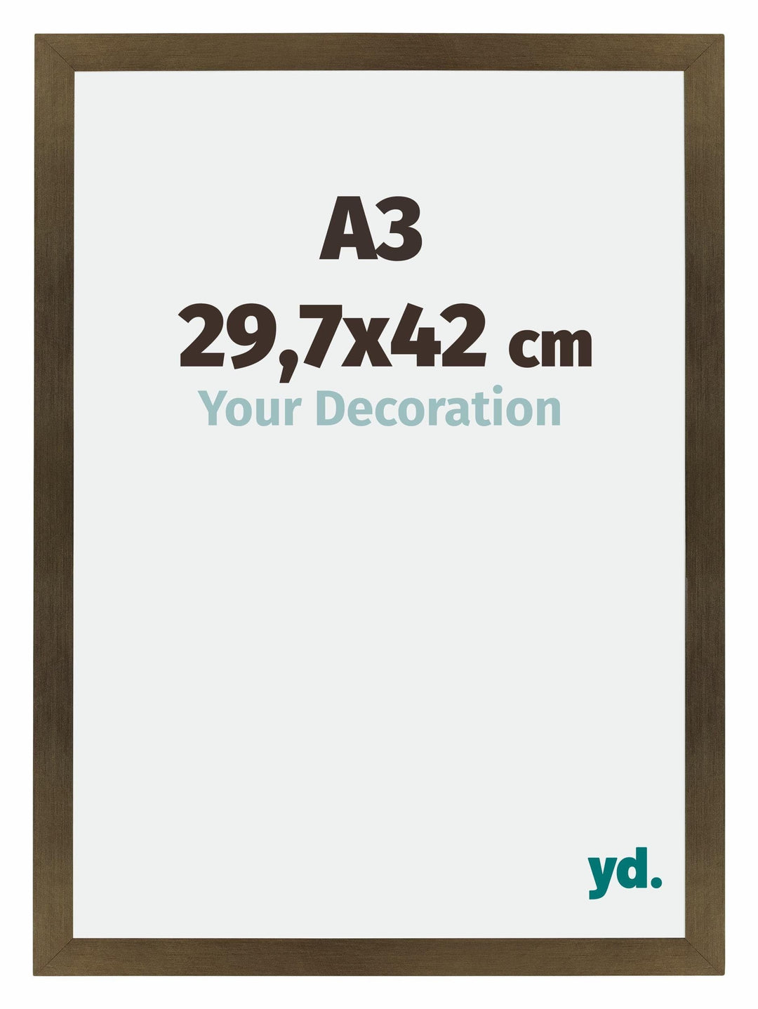 yd. Your Decoration - Bilderrahmen DIN A3 29.7x42 cm - Bronze Dekor - Bilderrahmen aus MDF mit Acryl