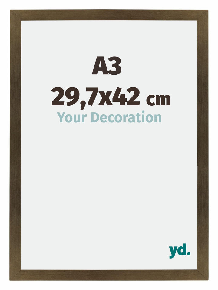 yd. Your Decoration - Bilderrahmen DIN A3 29.7x42 cm - Bronze Dekor - Bilderrahmen aus MDF mit Acryl