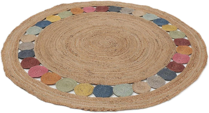 RugVista, Dottie Jute, In & Outdoor Teppich, Hochflor Teppich, Ø 150 cm, Rund, Modern, Jute, Flur, C