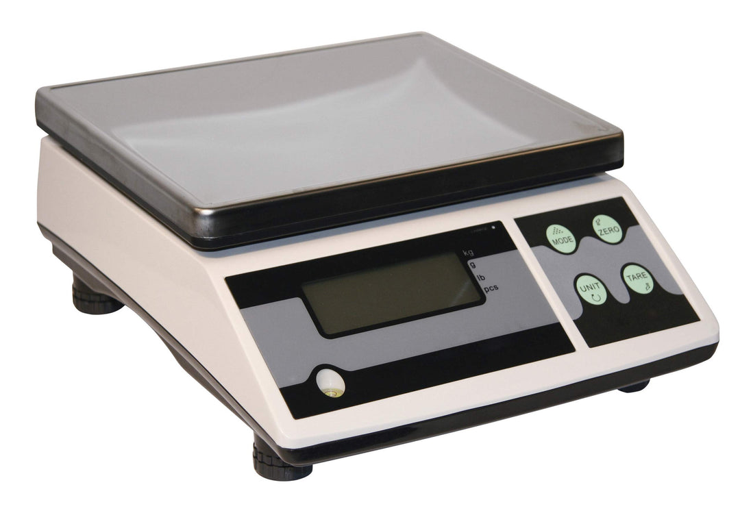 Kerbl Tischwaage Digital (bis zu 30 kg, mit Edelstahl-Plattform, mit Stückzahlfunktion, schnelles un