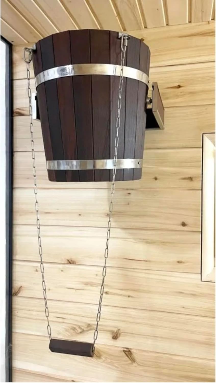 Wasserfall-Duscheimer 20 l aus Thermo-Linde mit Edelstahleinsatz | Schwalldusche/Eimerdusche für Sau