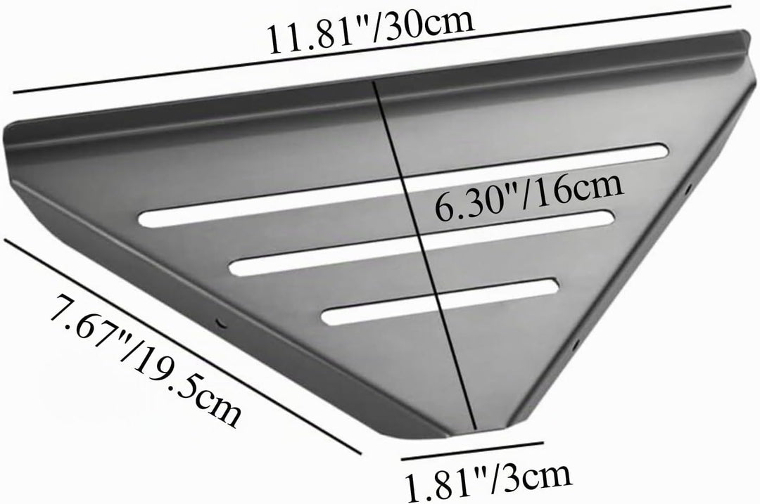 Biutimarden 30CM Schwarz Duschregal Ohne Bohren Eckablage Badregal Selbstklebende SUS304 Edelstahl D