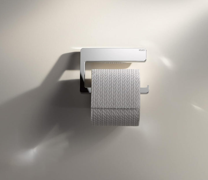 KEUCO Toilettenpapierhalter aus Metall, Hochglanz-verchromt, offene Form, WC-Rollenhalter für Badezi