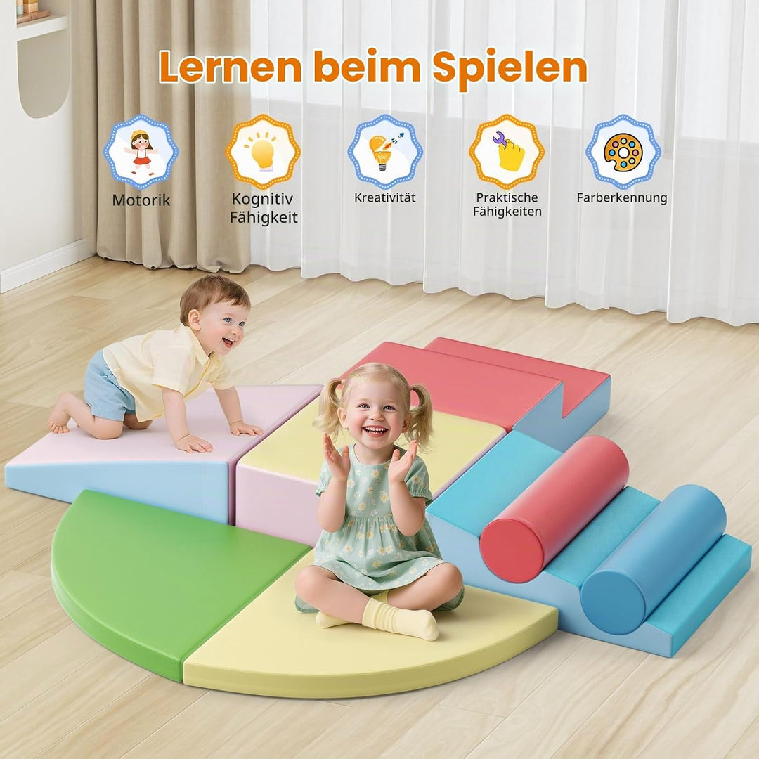 Brolteja Baby-Schaumstoffbausteine, Softplay-Set für Kleinkinder von 1–3 Jahren, Baby-Kletterturm mi