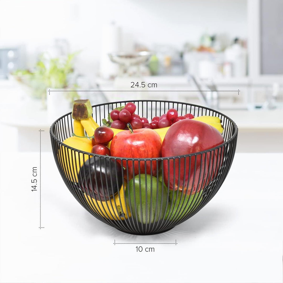 joeji's Kitchen Obstkorb für die Küche mit Kratzfesten - Anti-Rutsch-Pads - Obstschale modern - 25cm