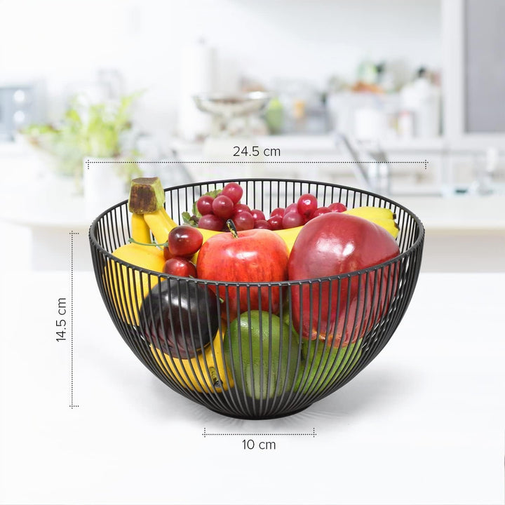 joeji's Kitchen Obstkorb für die Küche mit Kratzfesten - Anti-Rutsch-Pads - Obstschale modern - 25cm