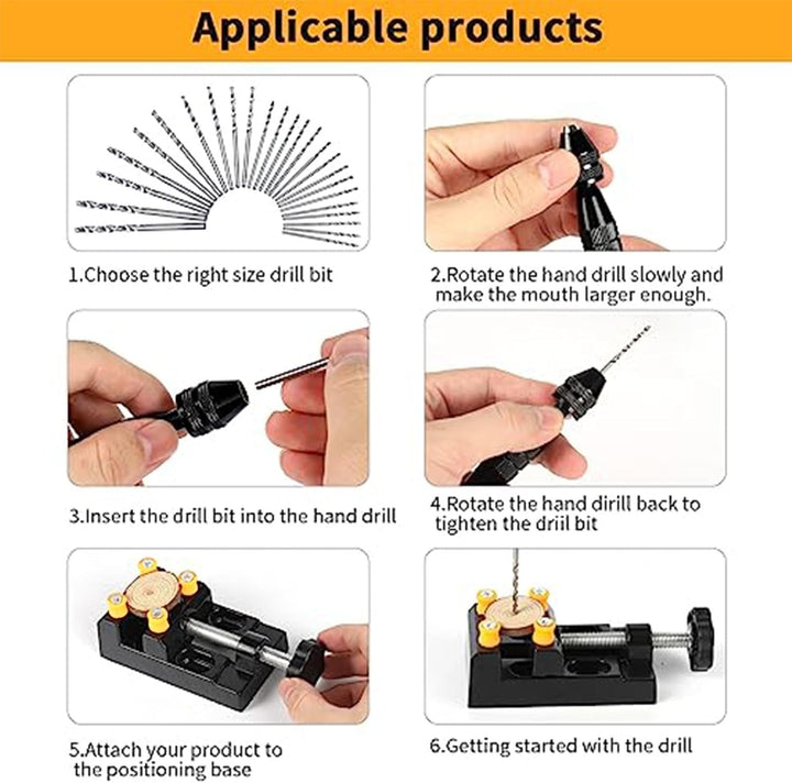 Portable Hand Drill, Miniature Drill Kit, Hobby Drill Set, Resin Drilling Tool, Manual Hobby Drill K