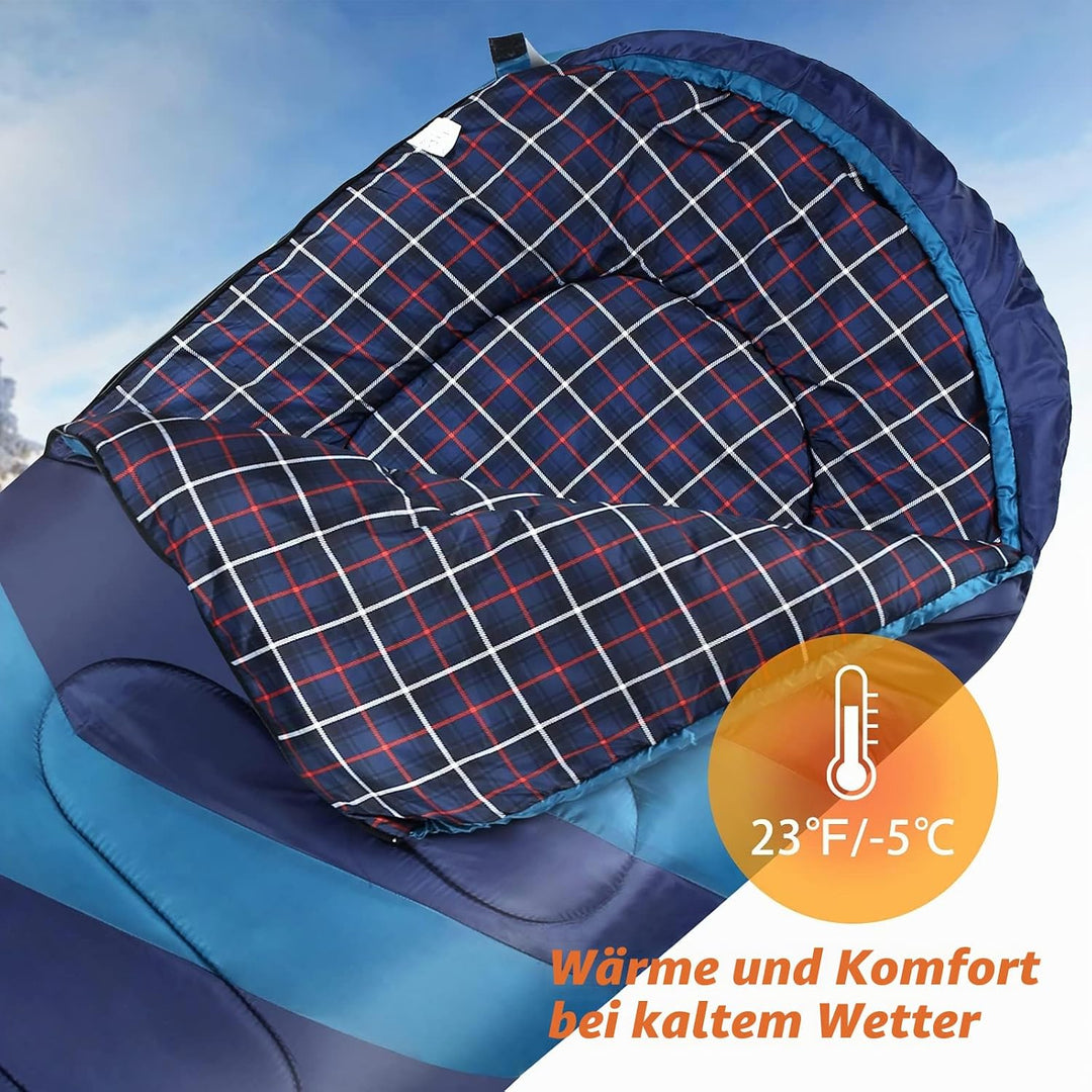 3-4 Jahreszeiten 1,6 kg Flanell Schlafsack Bedeckt Winter, Herbst, Frühling, Hergestellt aus Hohlfas