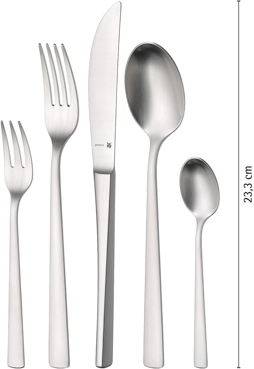 WMF Philadelphia Besteck Set 6 Personen, 30 teilig, Monobloc-Messer, Cromargan Edelstahl poliert, gl