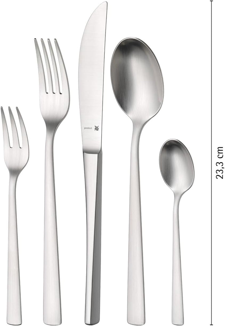 WMF Philadelphia Besteck Set 6 Personen, 30 teilig, Monobloc-Messer, Cromargan Edelstahl poliert, gl