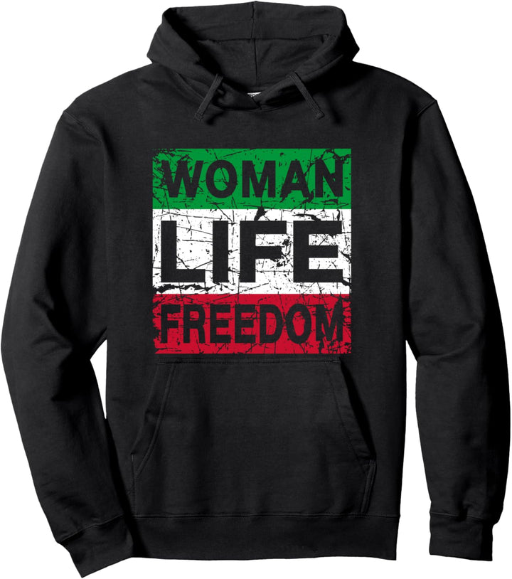 Women Life Freedom Iranische Flagge No Hijab Support Women Pullover Hoodie