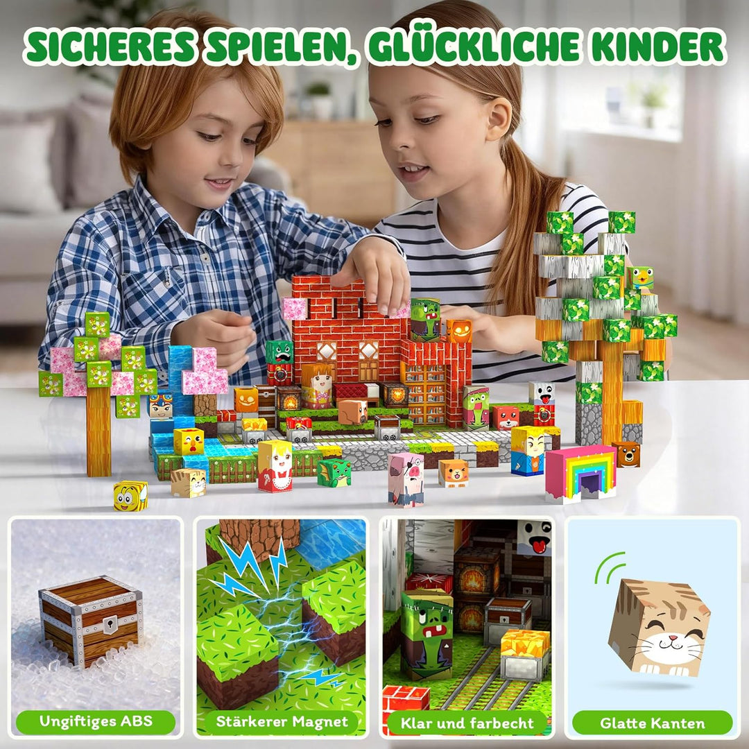 Magnetische Bausteine 330 PCS 2CM Magnetbausteine für Kinder ab 3 Jahre Blocks, Montessori Spielzeug