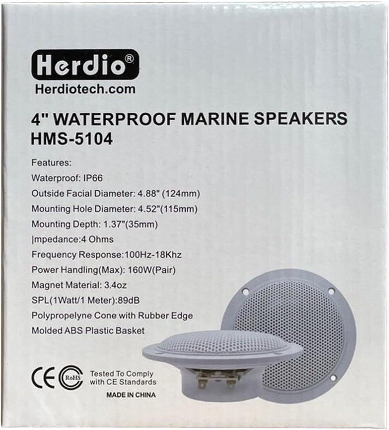 Herdio 10,2 cm (4 Zoll), 320 W Deckenlautsprecher, kompatibel mit Bluetooth,2-Wege Deckenlautspreche