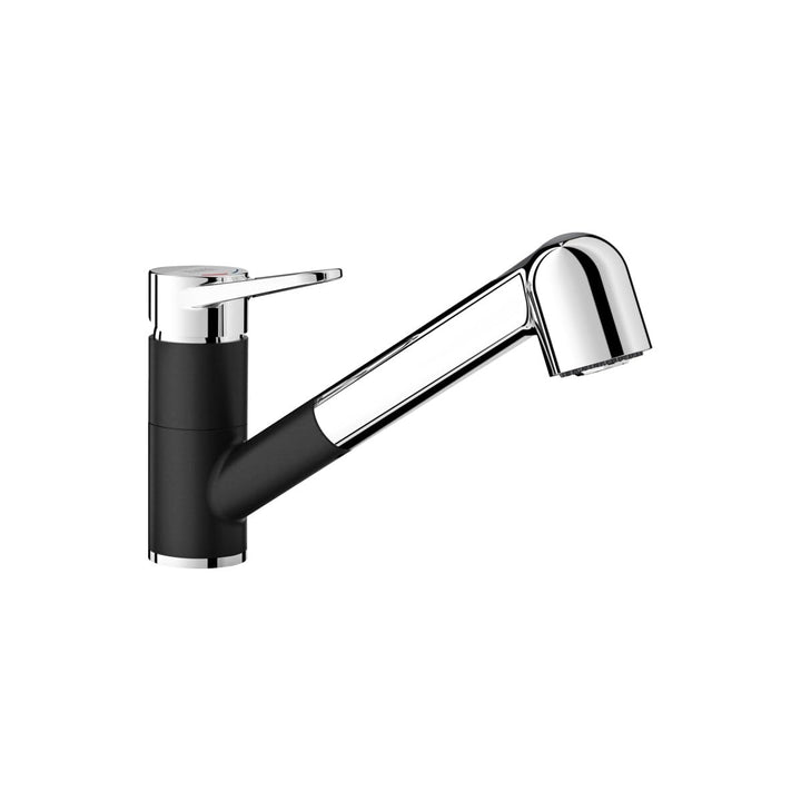 BLANCO WEGA-S II silgranitschwarz/chrom | Hochdruck | Mit herausziehbarem Schlauch | Rückflussverhin