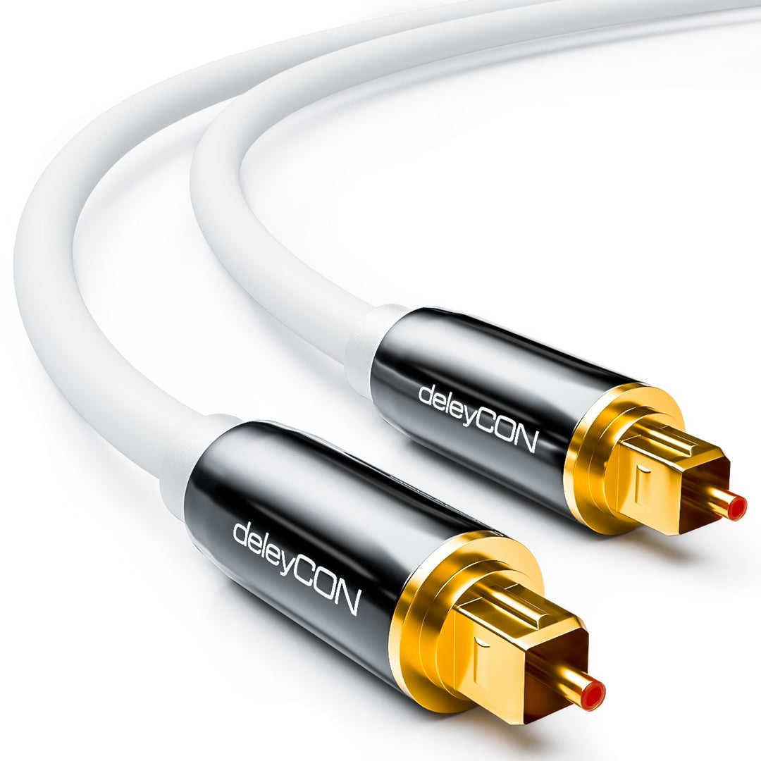 deleyCON 10m Optisches Digital Audio Kabel - S/PDIF - 2x Toslink Stecker - LWL Lichtwellenleiter Kab