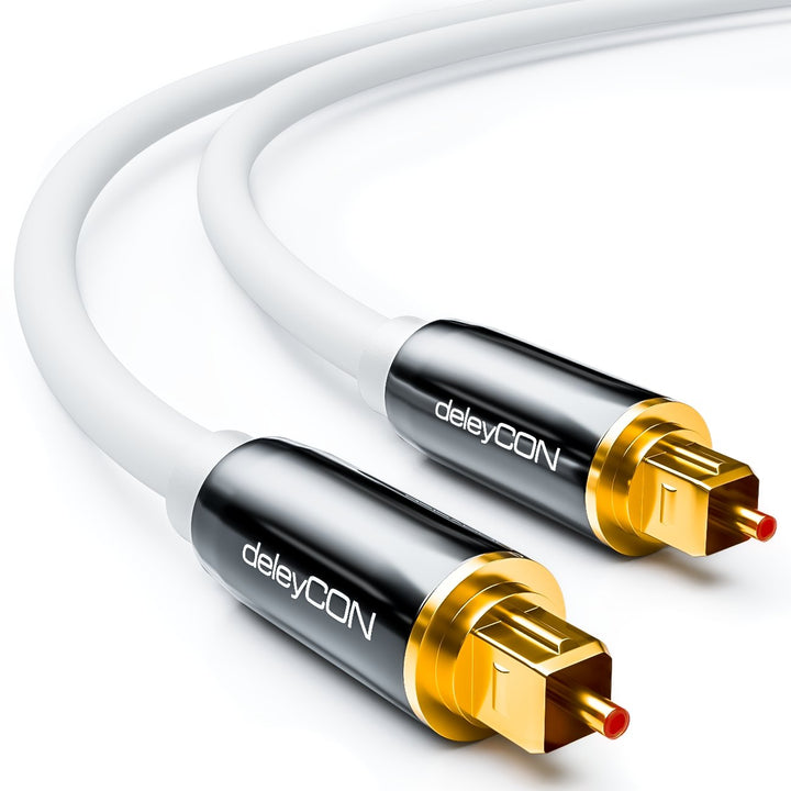 deleyCON 10m Optisches Digital Audio Kabel - S/PDIF - 2x Toslink Stecker - LWL Lichtwellenleiter Kab