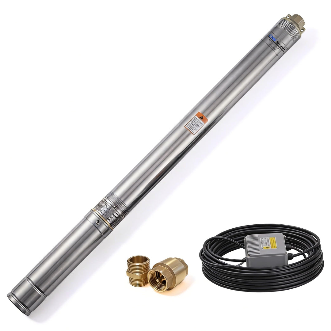 Brunnenpumpe 2,5 Zoll 250 Watt 4,3 Bar 2700 L/h Pumpe Zisterne, Tauchpumpe bis 3% sandverträglich