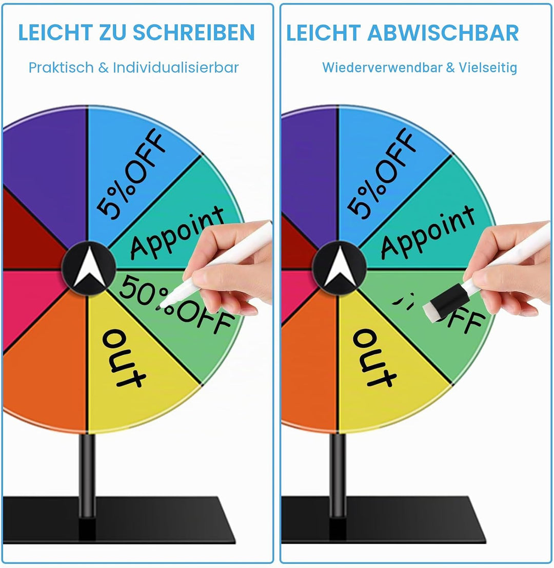 8 Zoll Metallwirbelräder - Drehbares Glücksrad für Partys, Spiele und Partys, Geburtstag Hochzeit Ka