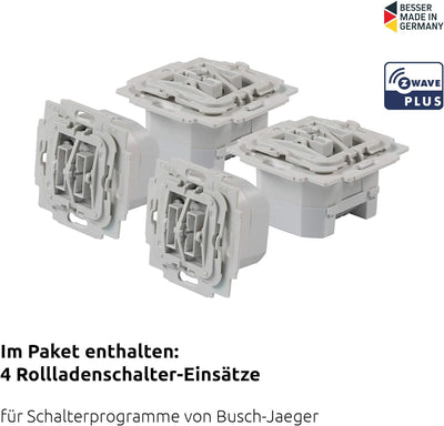 TechniSat Smart-Home Startpaket Rollladen BJ2 - Set mit Zentraleinheit 2 und 4-mal Unterputz Rolllad