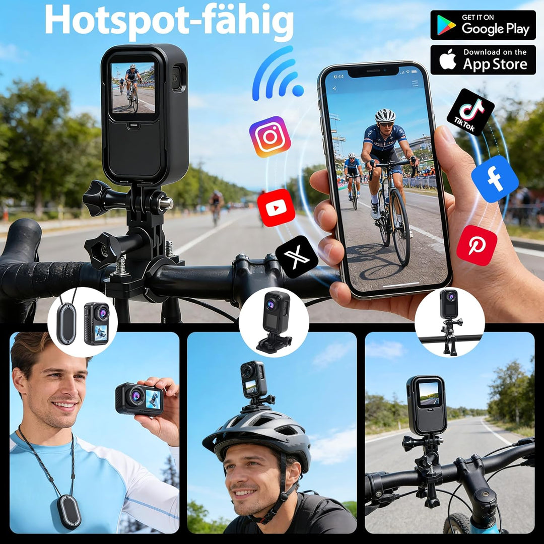 AIKER Action Cam 4k WiFi Aktualisierte Version,Ultra-Hd-Bildqualität/Elektronische Bildstabilisierun